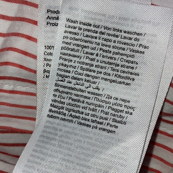 ONLY brand Striped Men's Shirt size 42 uk 14 White and red - Picture 14 of 15